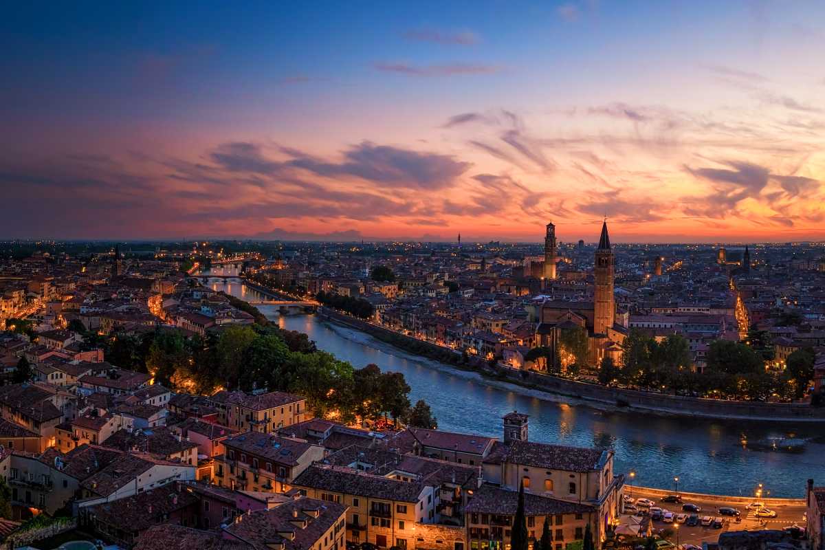 Panorama di Verona con i suoi monumenti storici